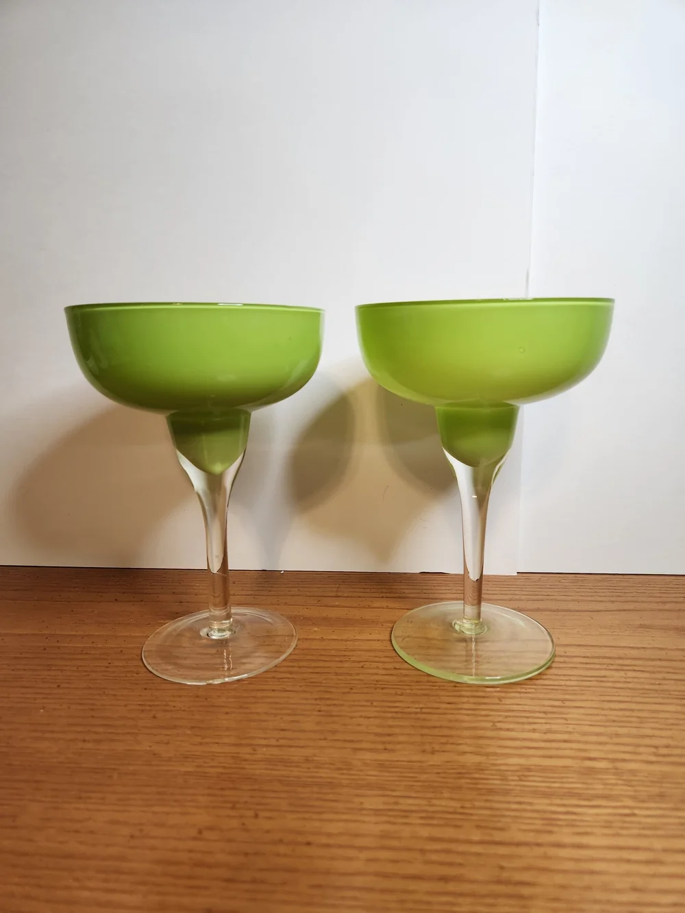 Crate&Barrel Blue and Lime Margarita Glasses